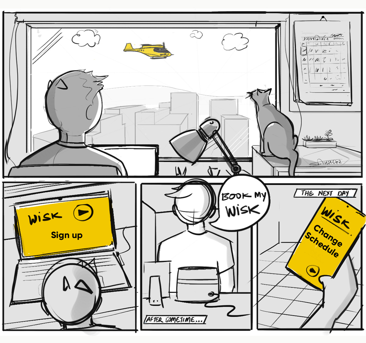 Passenger thinking about and then booking a Wisk flight